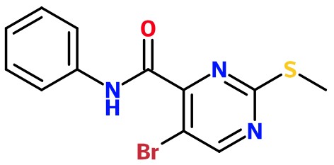 MC085259 5-Bromo-2-(methylthio)-N-phenylpyrimidine-4-carboxamide (image for) MC085259 5-Bromo-2-(methylthio)-N-phenylpyrimidine-4-carboxamide